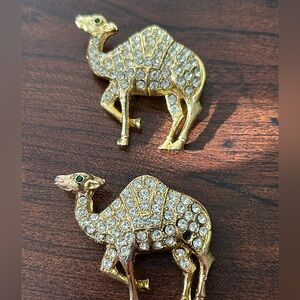 Vintage Rhinestone Camel Pin by Ora